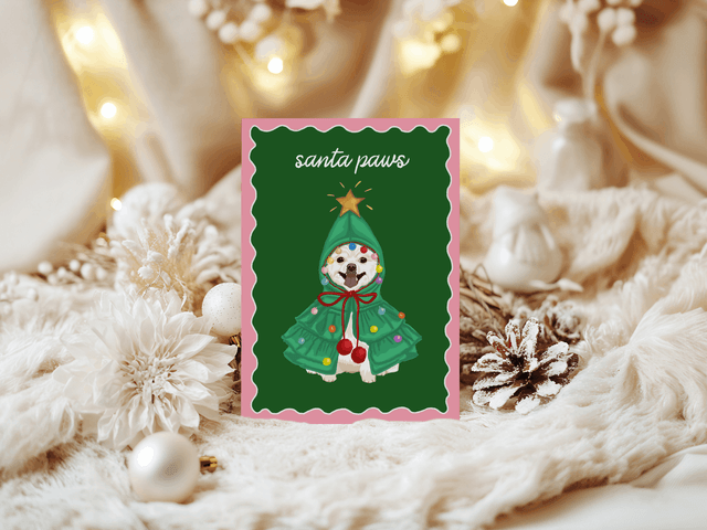 Santa Paws Dog Christmas Card