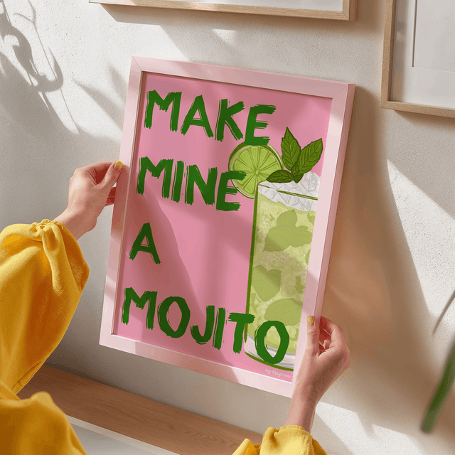 Make Mine A Mojito - Mojito Cocktail Wall Art Print