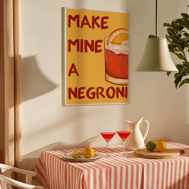 Make Mine A Negroni - Negroni Cocktail Wall Art Print 