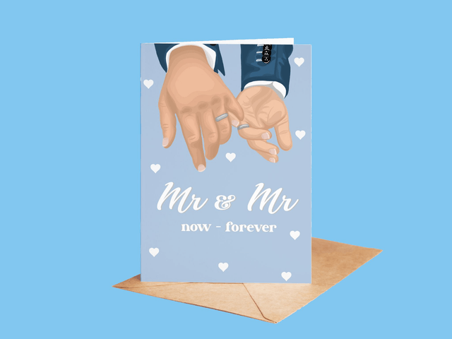 Mr & Mr Greeting Card - (light skin tone) 