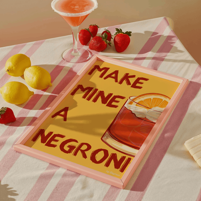 Make Mine A Negroni - Negroni Cocktail Wall Art Print 