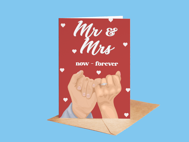Mr & Mrs Greeting Card -  (Light skin tone)