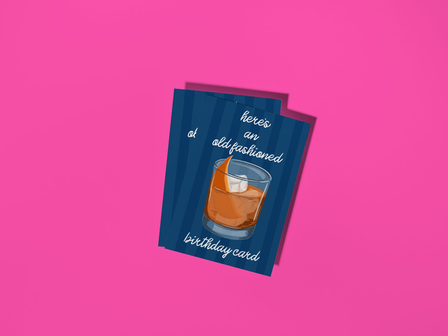 An Old Fashioned Birthday Cocktail Card