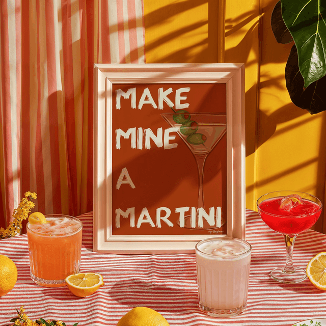 Make Mine A Martini - Cocktail Wall Art Print
