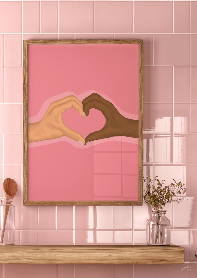 Heart Hands - (interracial) - Print