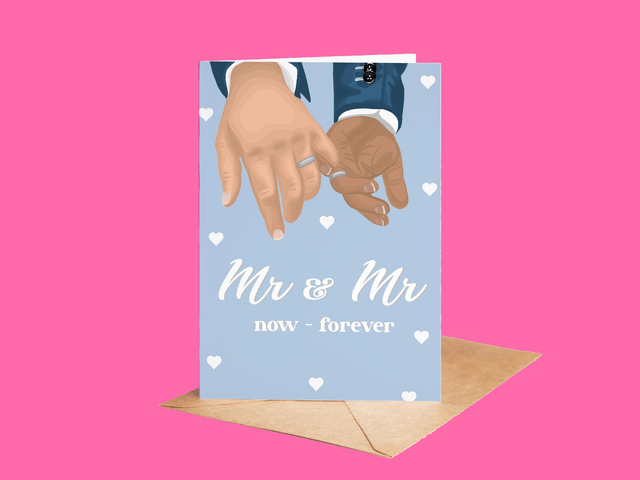Mr & Mr Greeting Card - (interracial) 