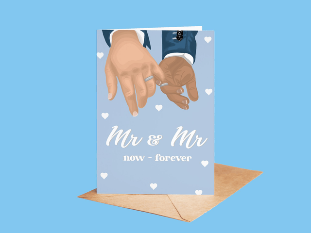 Mr & Mr Greeting Card - (interracial) 