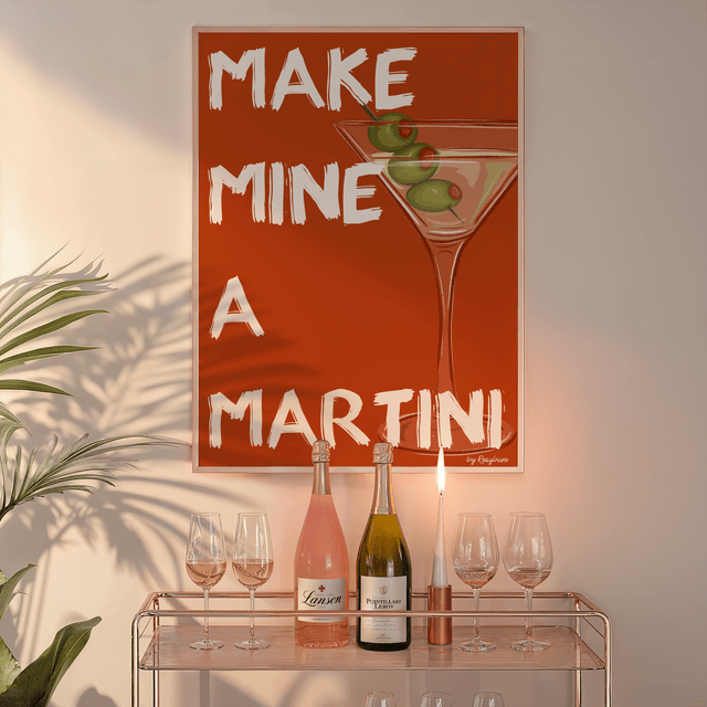 Make Mine A Martini - Cocktail Wall Art Print