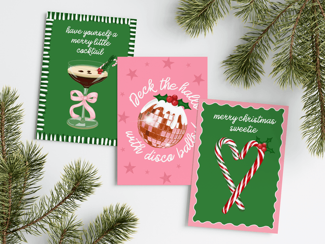 Deck The Halls With Disco Balls Christmas Card - Christmas Card 