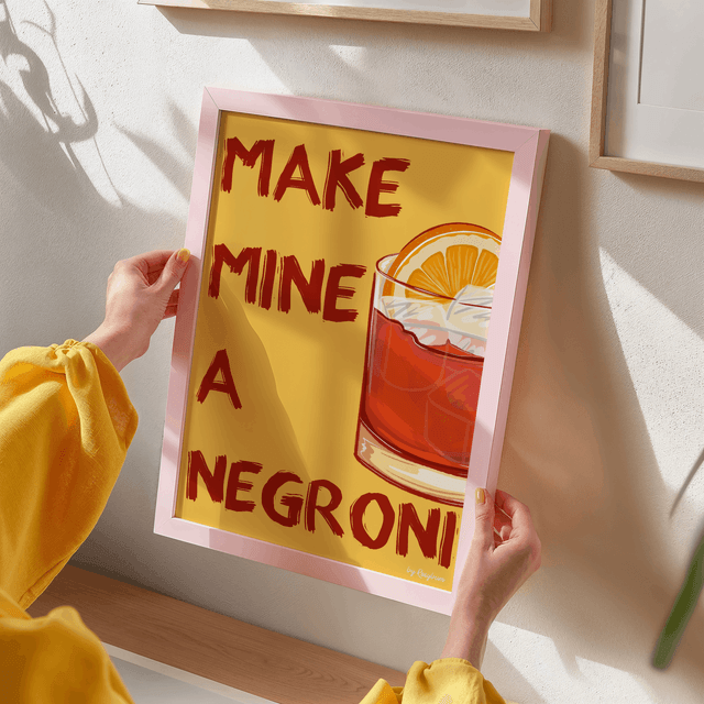 Make Mine A Negroni - Negroni Cocktail Wall Art Print 