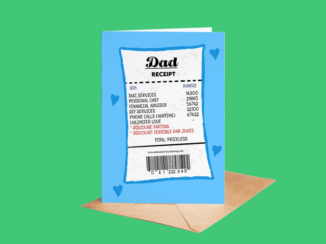 Priceless Dad Receipt - Dad Birthday/ Father's Day Card