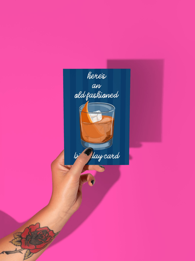 An Old Fashioned Birthday Cocktail Card