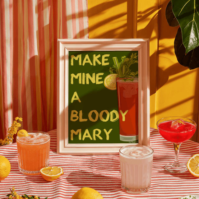 Make Mine A Bloody Mary - Bloody Mary Cocktail Wall Art Print
