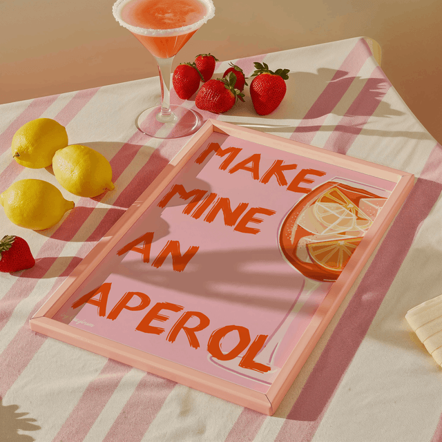 Make Mine An Aperol - Aperol Cocktail Wall Art Print 
