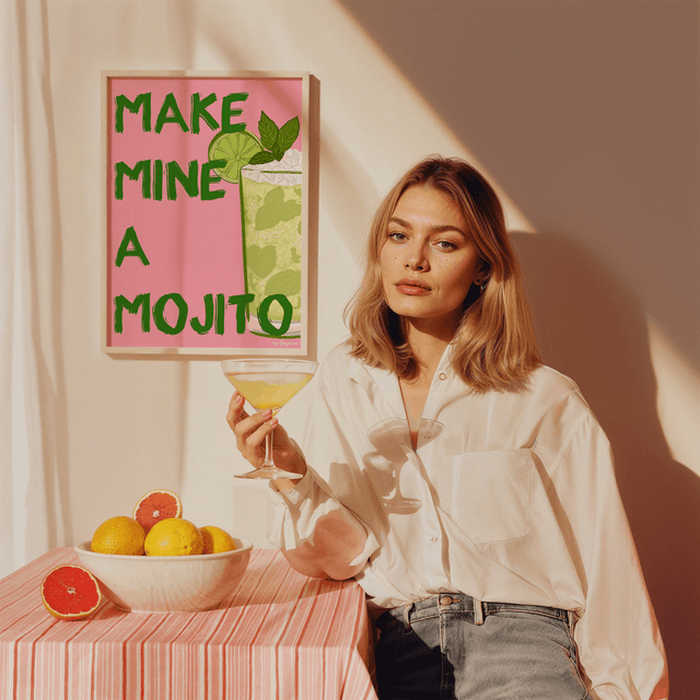 Make Mine A Mojito - Mojito Cocktail Wall Art Print