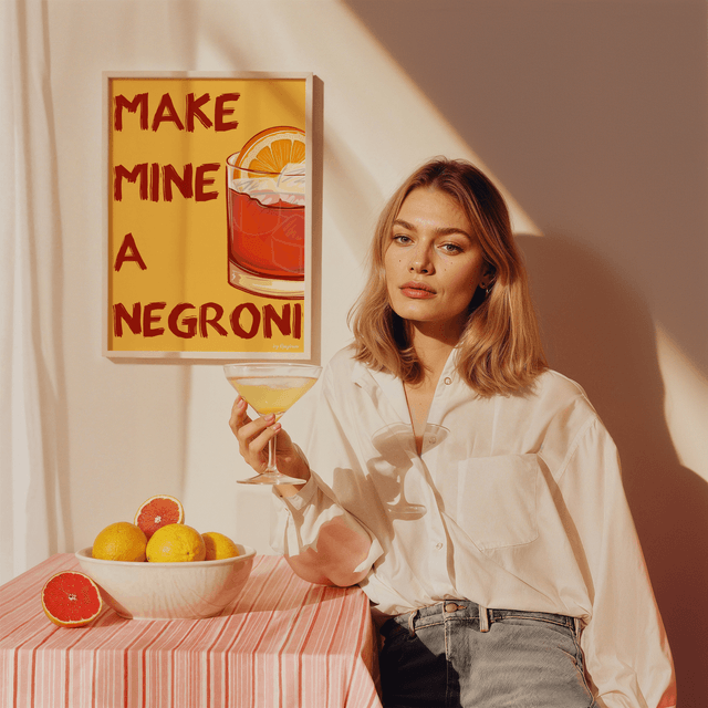 Make Mine A Negroni - Negroni Cocktail Wall Art Print 