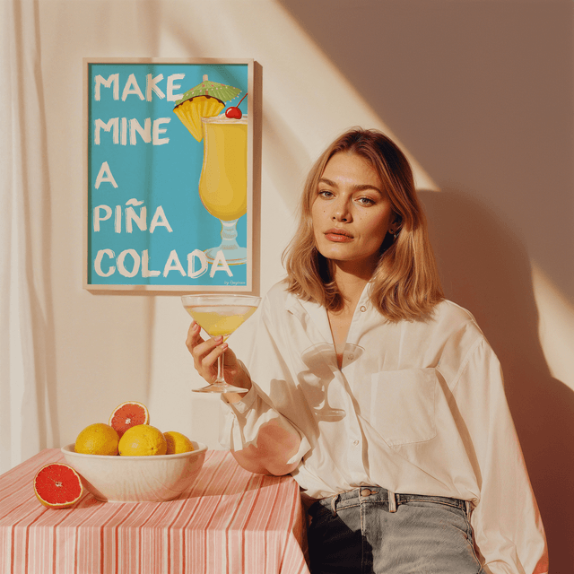 Make Mine A Pina Colada - Pina Colada Cocktail Wall Art Print