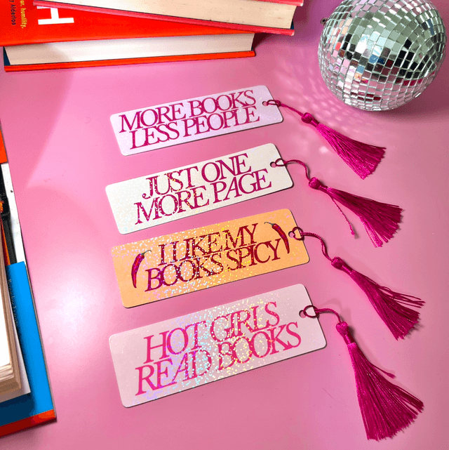 Hot Girls Read Books - Holographic Bookmark With Tassel