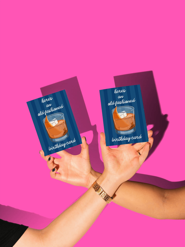 An Old Fashioned Birthday Cocktail Card