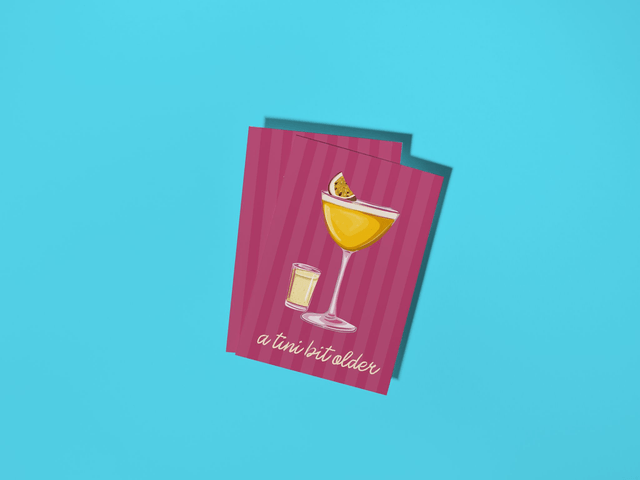 A Tini Bit Older Pornstar Martini Cocktail Birthday Card