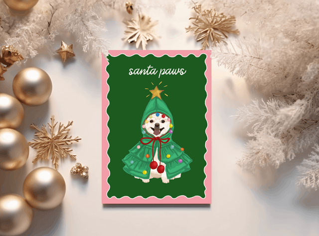 Santa Paws Dog Christmas Card