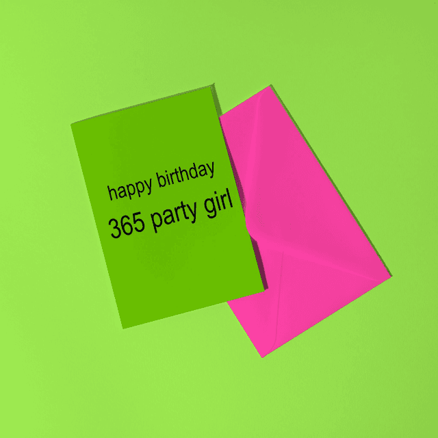 Charlie XCX Brat 365 Party Girl Birthday Card